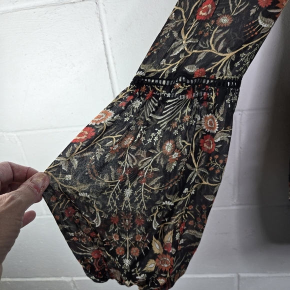 Intermix Black Floral Long Sleeve Blouse - Picture 9 of 13